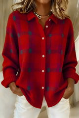 Anna™ | Soft Knitted. Checkered Cardigan