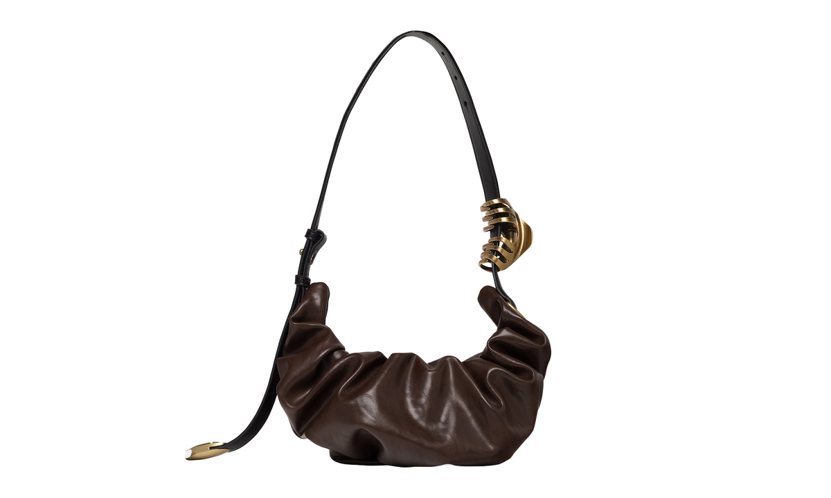 Grab-D-Small Scruched Hobo Bag Brown X10479P8657T2618