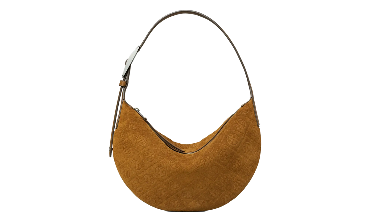 Small T Monogram Suede Balloon Bag Chicory Brown 175529 200