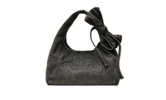 Denim Bow Sack Bag Black Wash 2P5HSH028H03 965