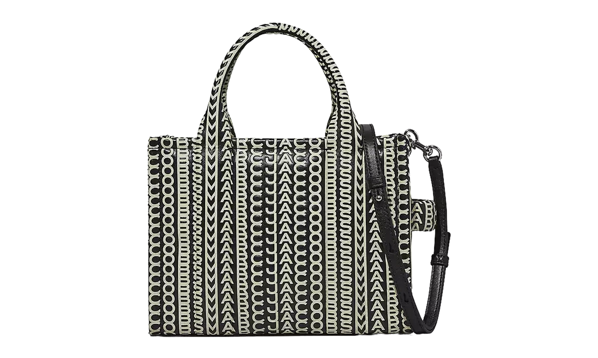 Monogram Leather Small Tote Bag BLACK/WHIT 2S3HTT001H03-005