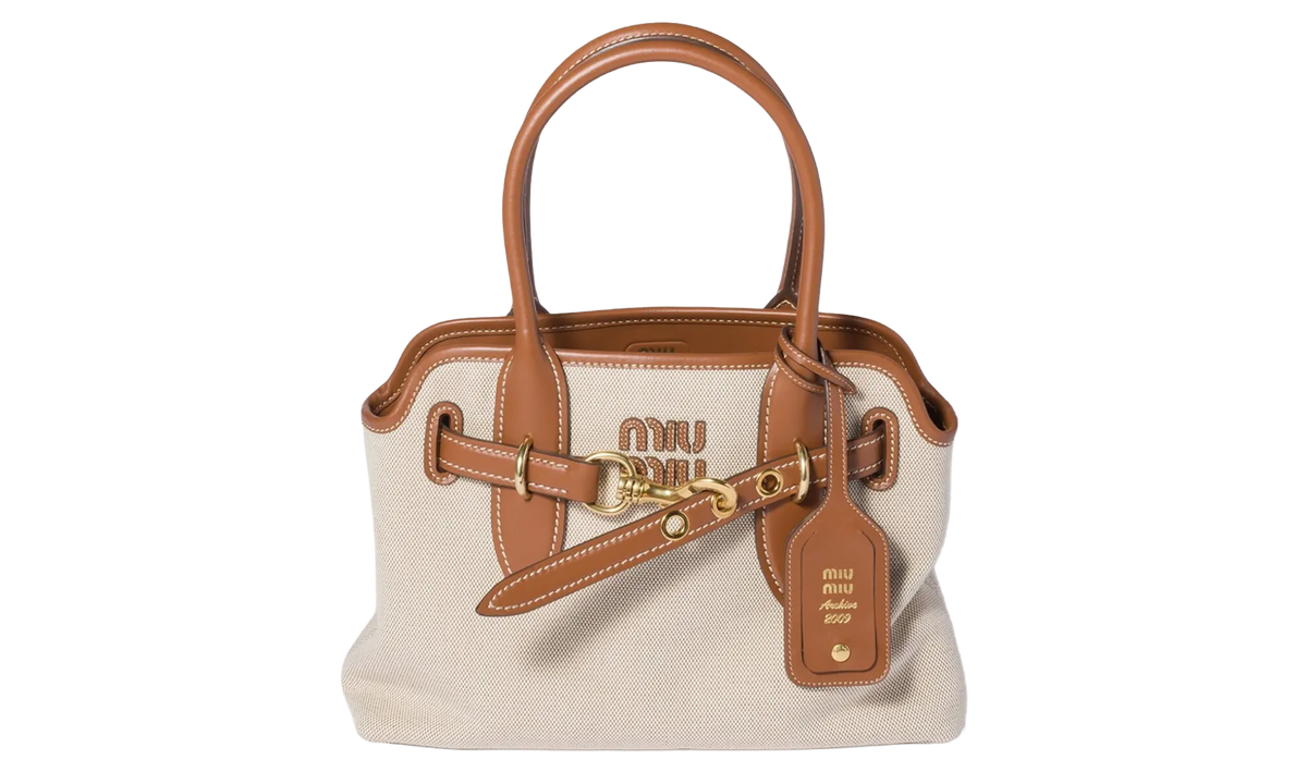 Aventure Canvas Leather Bag Beige / Brandy 5BA292 ACRN F062F