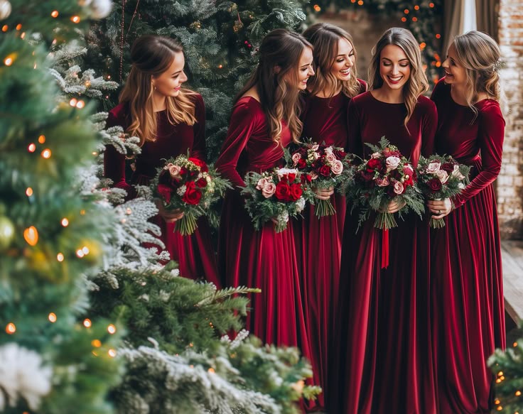 Burgundy velvet dress with long sleeves: Christmas gown. winter outfit. plus . bridesmaids. special occasion