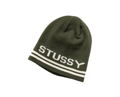 Stussy Striped Beanie Olive