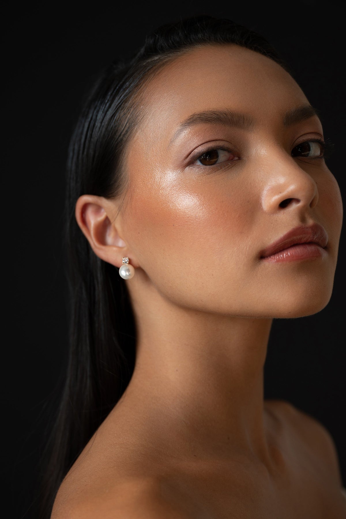 Crystal Pearl Studs