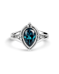 Blue Topaz Teardrop Ring