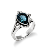 Blue Topaz Teardrop Ring