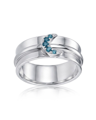 Blue Topaz Moon Fidget Ring