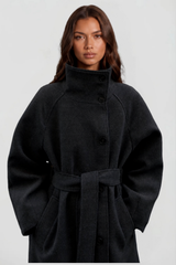 AUDREY | BELTED TAILORED LONGLINE WOOL COAT