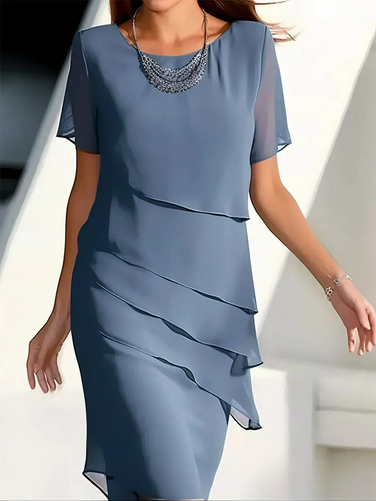 Anastasia | Luxurious Layered Midi Dress