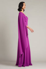 Alney Cascading Cape Sleeve Gown