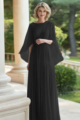 Chiffon Lilac Scoop Long Mother of the Bride Dress