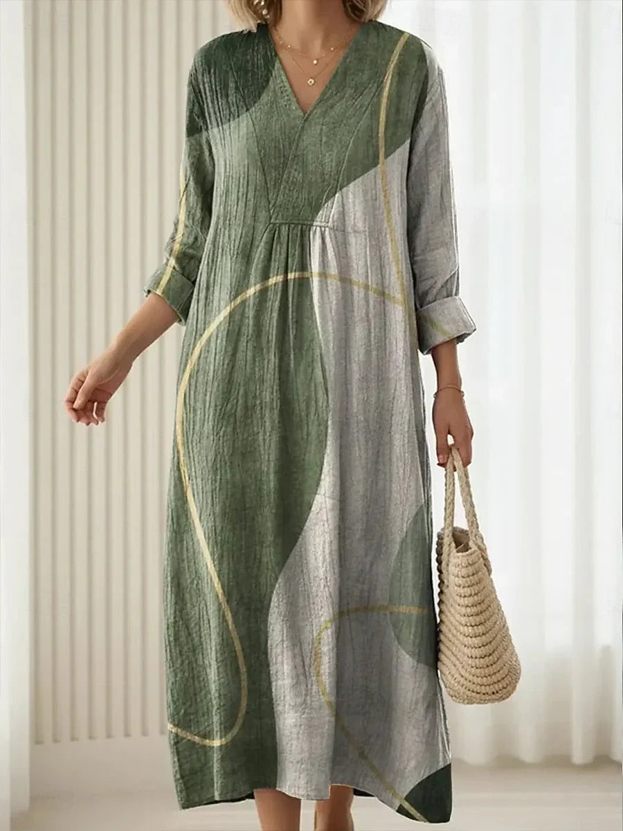 Casual Color Block Abstract Everyday Comfort Dress