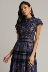 Ahern Orchid Lace Midi Dress