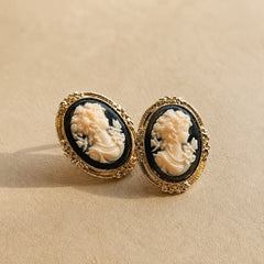 Celestial Cameo Stud Earrings