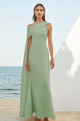 Dusty Rose Sheath Chiffon Long Formal Dress