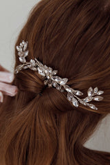 Flower & Crystal Hair Comb