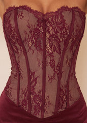 Hidden Romance Corset Maxi Dress - Wine