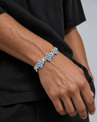 21Dripzz Iced Flower Bracelet Silver Blue