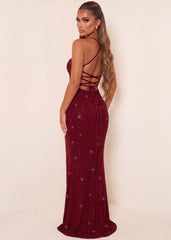 In The Spotlight Maxi Dress - Burgundy