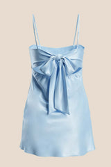 Watermelon Satin Straps Short Dress