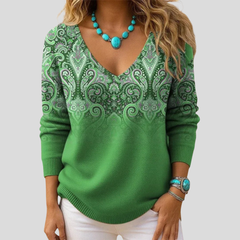Amelia | Elegant Sweater with V-Neck and Long Sleeves