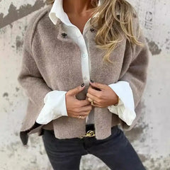 Amalia - Long Sleeve Round Neck Wool Cardigan