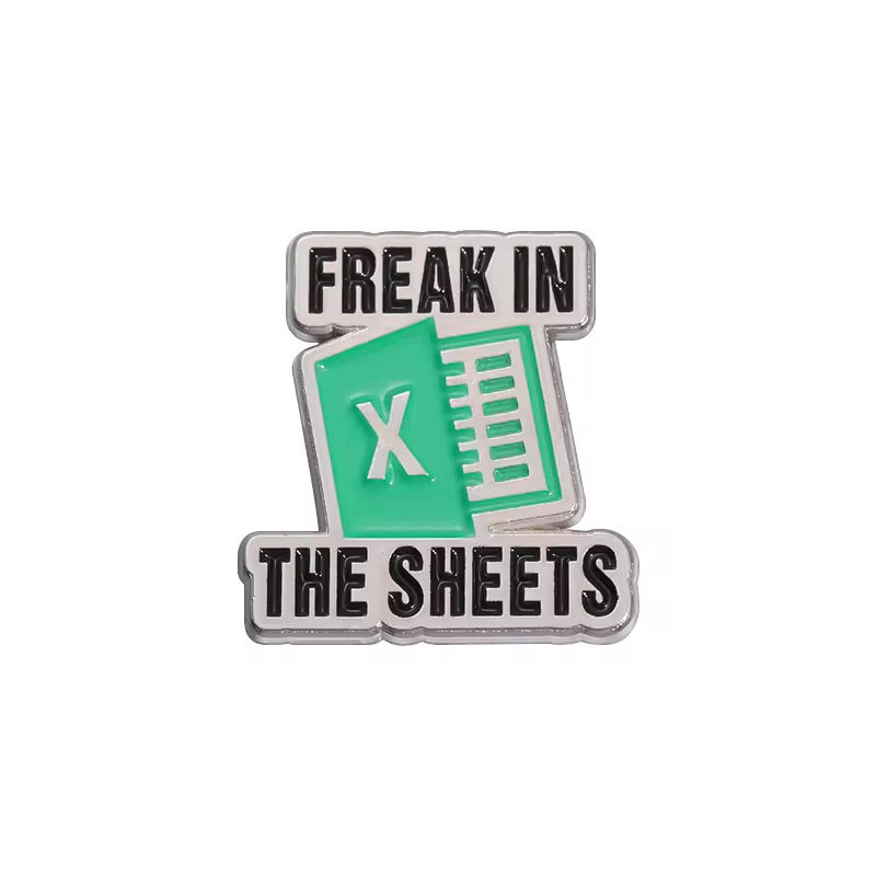 Data Analyst Finance Creative Pin with Excel Spreadsheets Funny