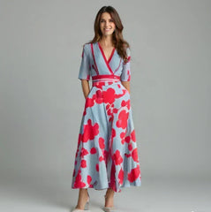 Amira - Elegant Floral Wallet Dress