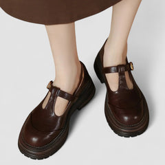 Amelia | Womens Platform T Strap Casual Shoes