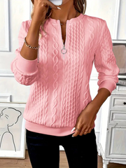 Amalie | Cable knit zip Sweater