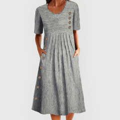 Alma | Striped Midi Dress