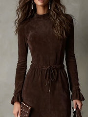 Anna | Elegant Suede Midi Dress