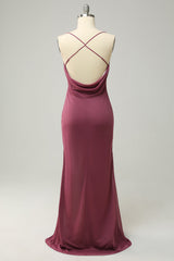 Spaghetti Straps Cross Back Desert Rose Plus Size Bridesmaid Dress