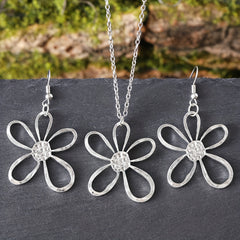 Bohemian Flower Necklace Earrings Set