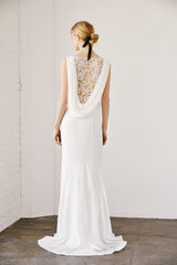 Amfelice Cowl-Back Crepe Gown