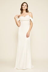 Amishta Off-The-Shoulder Crepe Gown