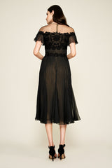 Aditya Pleaded Chiffon Midi Dress