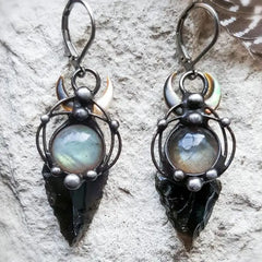 Magic Black Arrow Pearl Earrings