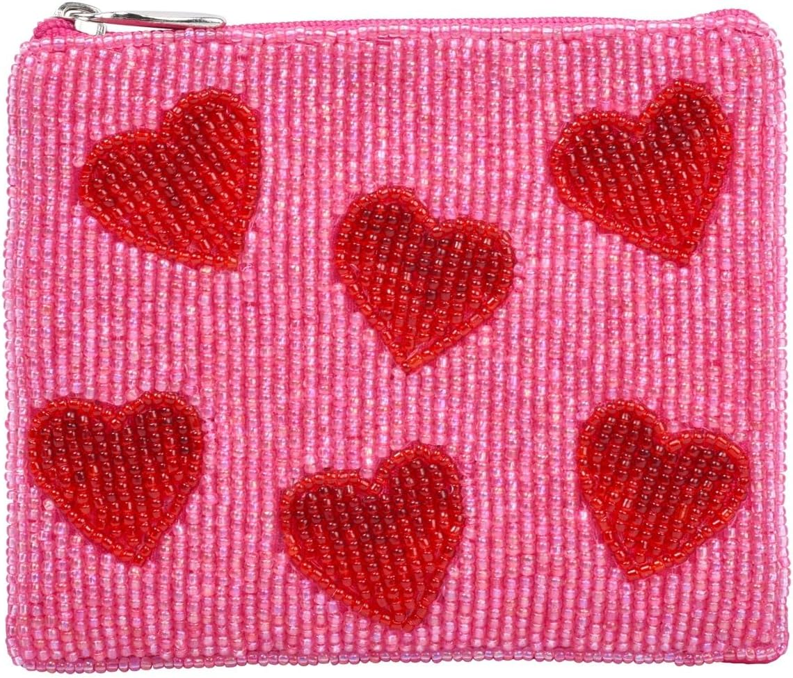 Bamboo Trading Essential Pouch Let's Go Party. Women Fashion Bags. Pink and Red