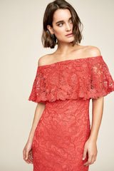 Alba Lace Flounce Dress