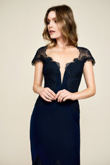 Amy Lace Crepe Gown