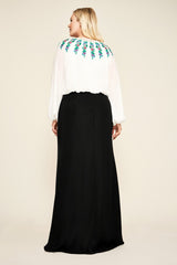 Alina Embroidered Crepe Gown - PLUS SIZE