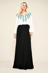 Alina Embroidered Crepe Gown - PLUS SIZE