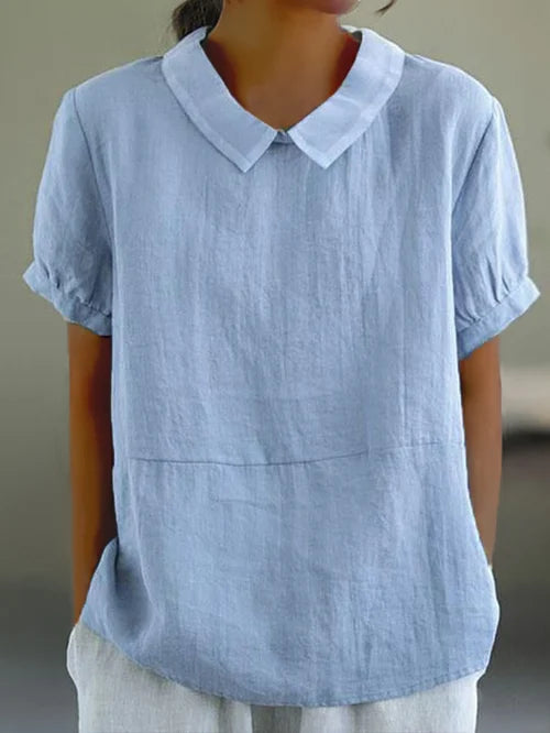 Amalie - Relaxed Fit Collared Top