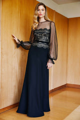 Adele Long-Sleeve Gown
