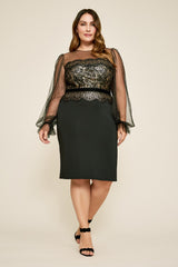 Adele Long-Sleeve Dress- PLUS SIZE