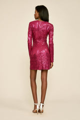 Alberti Sequin Slit Dress