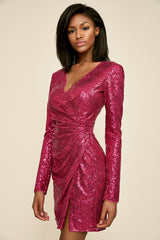 Alberti Sequin Slit Dress