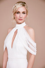Alcott Cold-Shoulder Corded Lace Gown
